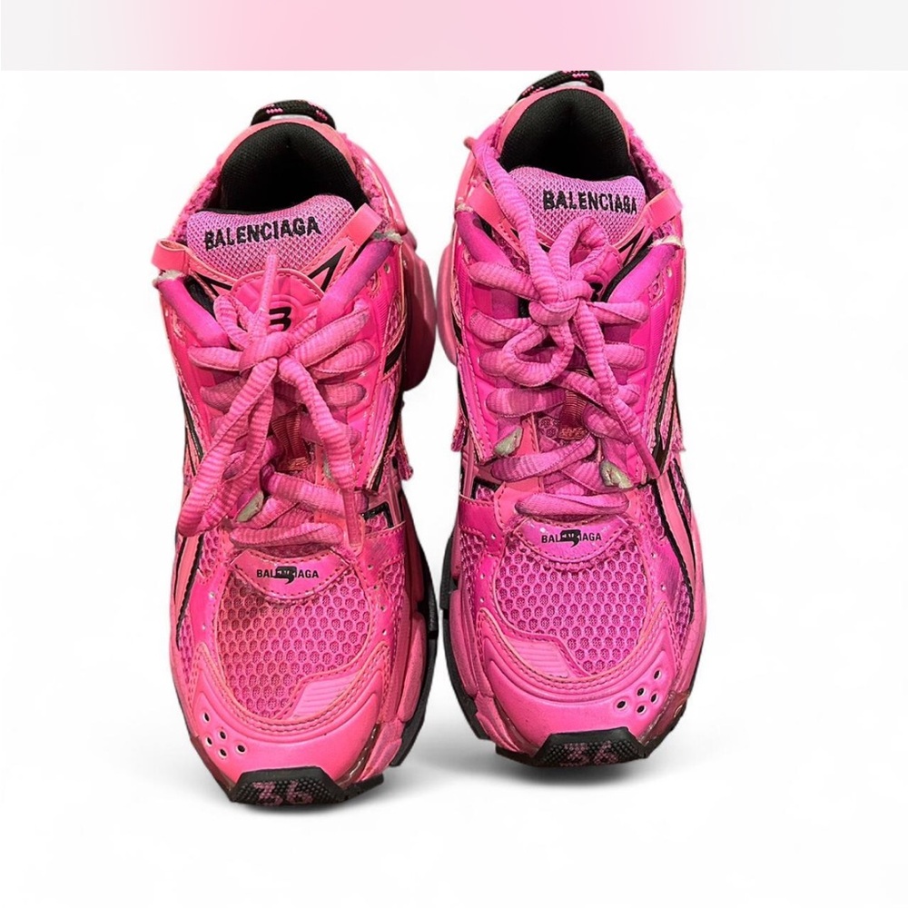 Balenciaga women’s  Hot Pink Mesh Sneakers
